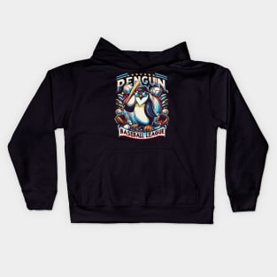 Penguin Baseball Tribute - Penguin Baseball League - Baseball Gift Kids Hoodie